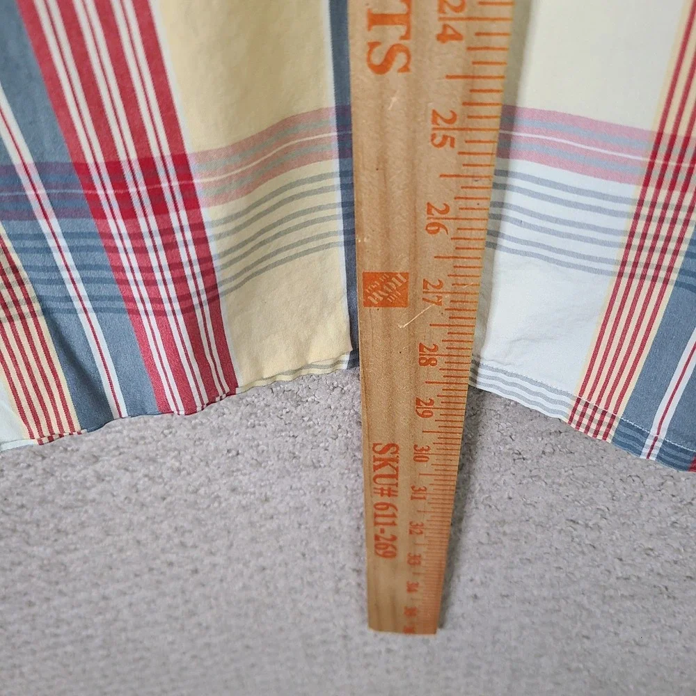J. Crew Shirt‎ Mens Large Red Blue Yellow Plaid Short Sleeve Button Up Cotton